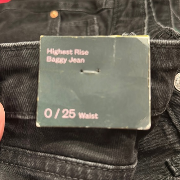 Super-High Rise Distressed Baggy Jeans - Wild Fable™ Black Wash - Picture 4 of 16